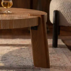 Tavolino da caffè rotondo rustico in legno Eve GDFStudio 36,61