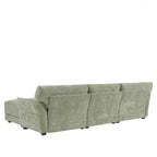 Modular Sectional Sofa with USB Ports, Chenille Upholstered 6/4-Seat Couch with Petal Armrests & Ottomans - ModernLuxe