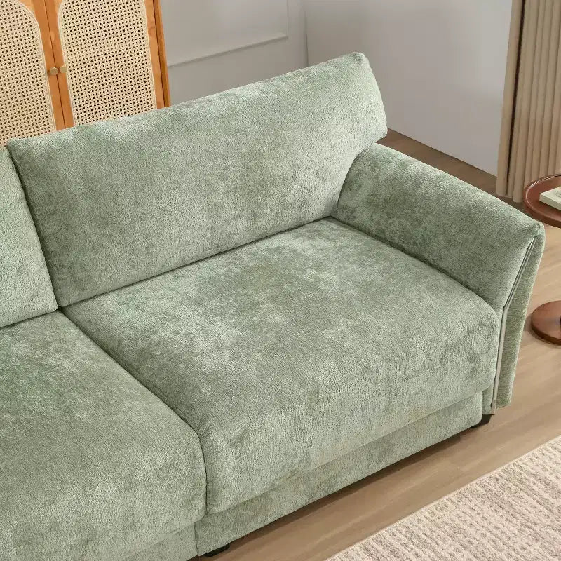 Modular Sectional Sofa with USB Ports, Chenille Upholstered 6/4-Seat Couch with Petal Armrests & Ottomans - ModernLuxe