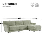 Modular Sectional Sofa with USB Ports, Chenille Upholstered 6/4-Seat Couch with Petal Armrests & Ottomans - ModernLuxe