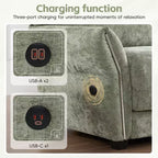 Modular Sectional Sofa with USB Ports, Chenille Upholstered 6/4-Seat Couch with Petal Armrests & Ottomans - ModernLuxe