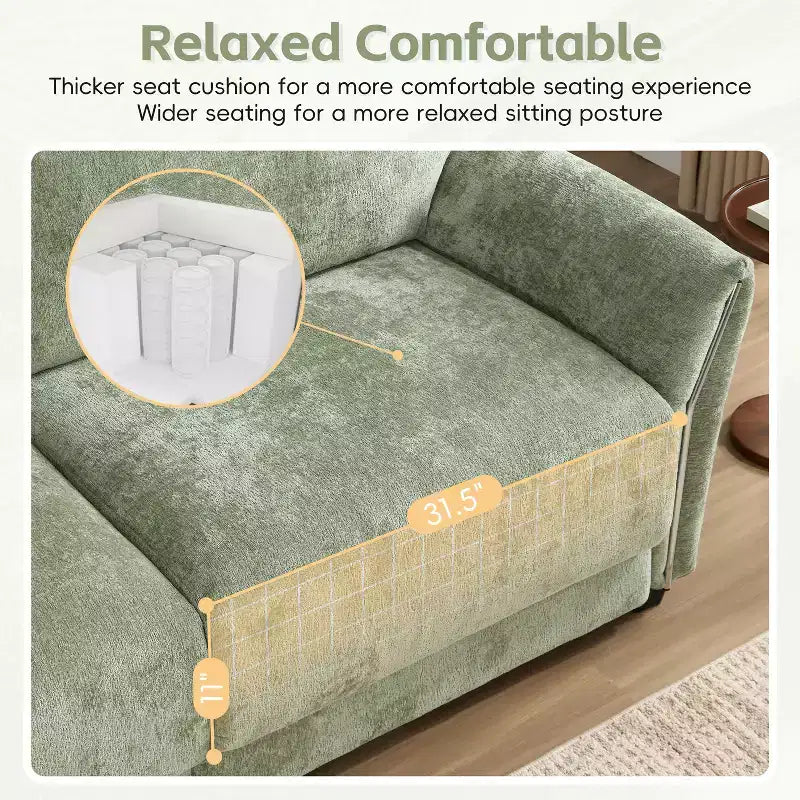 Modular Sectional Sofa with USB Ports, Chenille Upholstered 6/4-Seat Couch with Petal Armrests & Ottomans - ModernLuxe