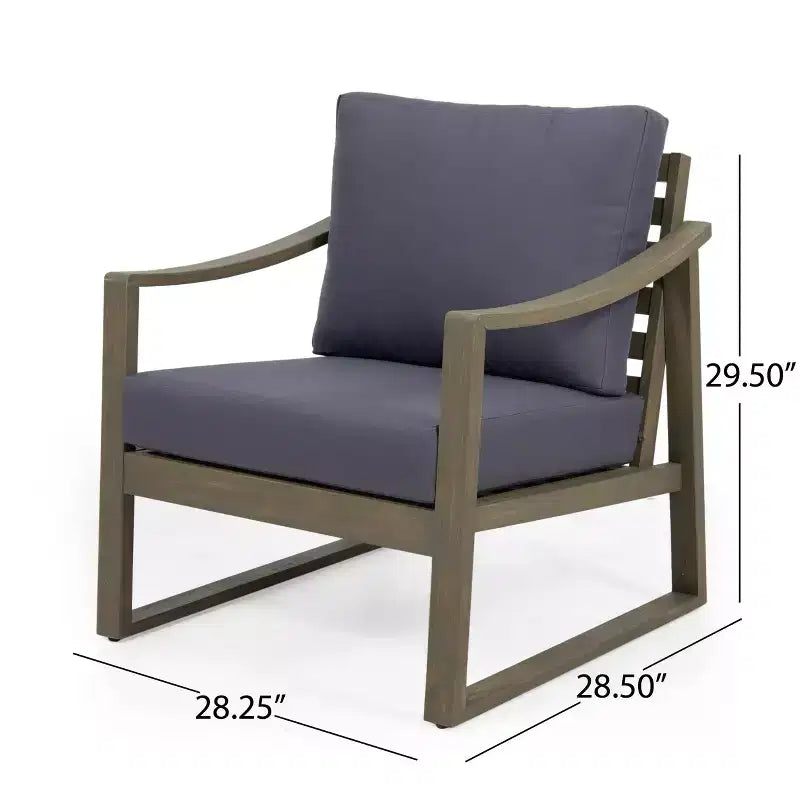 Poltrona da esterno Christopher Knight Home Samwell in legno di acacia con cuscino