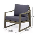 Poltrona da esterno Christopher Knight Home Samwell in legno di acacia con cuscino