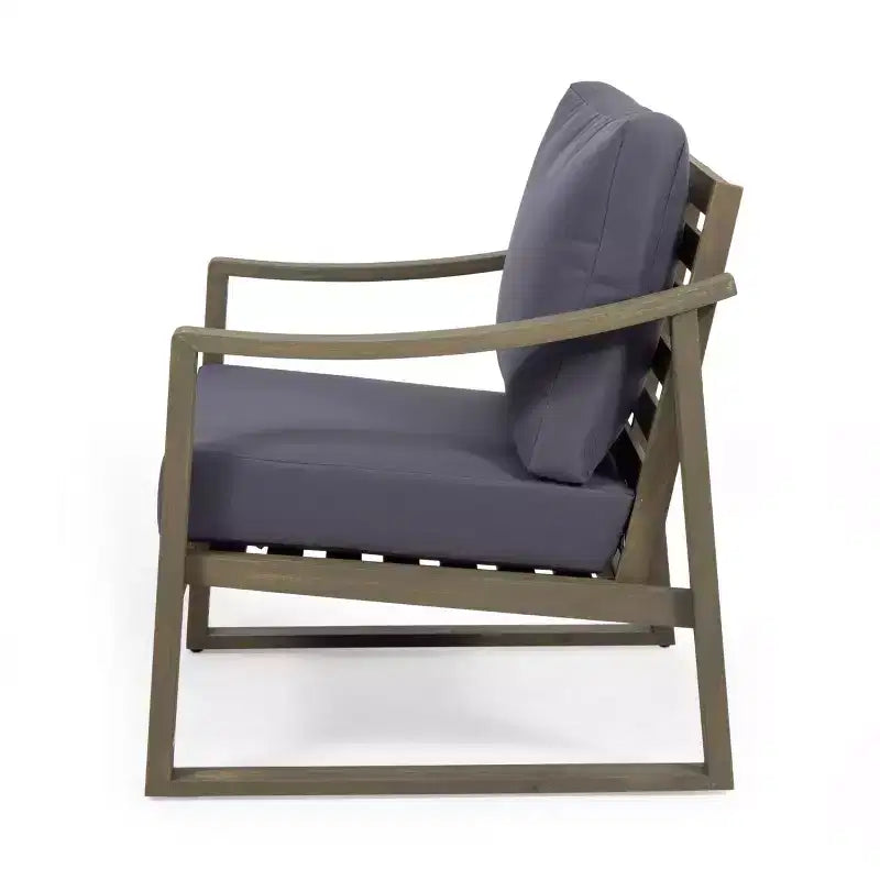 Poltrona da esterno Christopher Knight Home Samwell in legno di acacia con cuscino