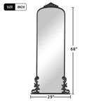 67x28 Classic Arch-Top Full-Body Mirror, White Wood Framed Weather Full-Length Vanity Mirror for Bathroom, Bedroom Entryway, Living/Dressing Room
