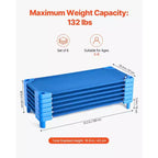 VEVOR Stackable Kiddie Cot,Pack of 6, Portable Toddler Nap Cots, Standard Size 52 L x 23 W Daycare Cots for Kids,Preschool Classroom Daycare Beds