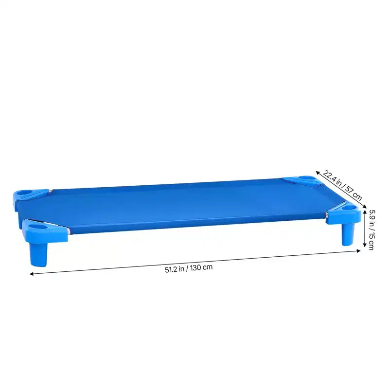 VEVOR Stackable Kiddie Cot,Pack of 6, Portable Toddler Nap Cots, Standard Size 52 L x 23 W Daycare Cots for Kids,Preschool Classroom Daycare Beds