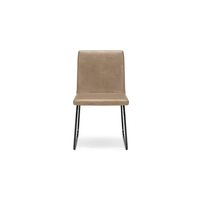 Signature Design by Ashley Pharwynn Modern Dining Chairs, Faux Leather Upholstered Set of 4, Gunmetal Frame, Toast