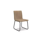 Signature Design by Ashley Pharwynn Modern Dining Chairs, Faux Leather Upholstered Set of 4, Gunmetal Frame, Toast
