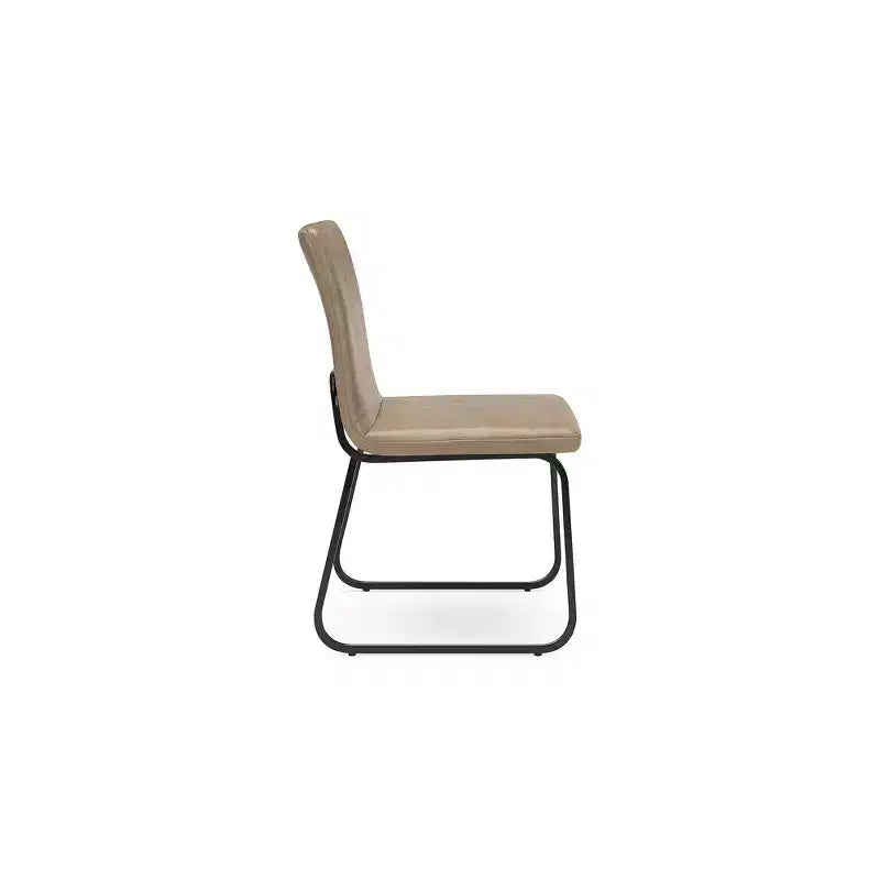 Signature Design by Ashley Pharwynn Modern Dining Chairs, Faux Leather Upholstered Set of 4, Gunmetal Frame, Toast