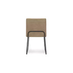 Signature Design by Ashley Pharwynn Modern Dining Chairs, Faux Leather Upholstered Set of 4, Gunmetal Frame, Toast