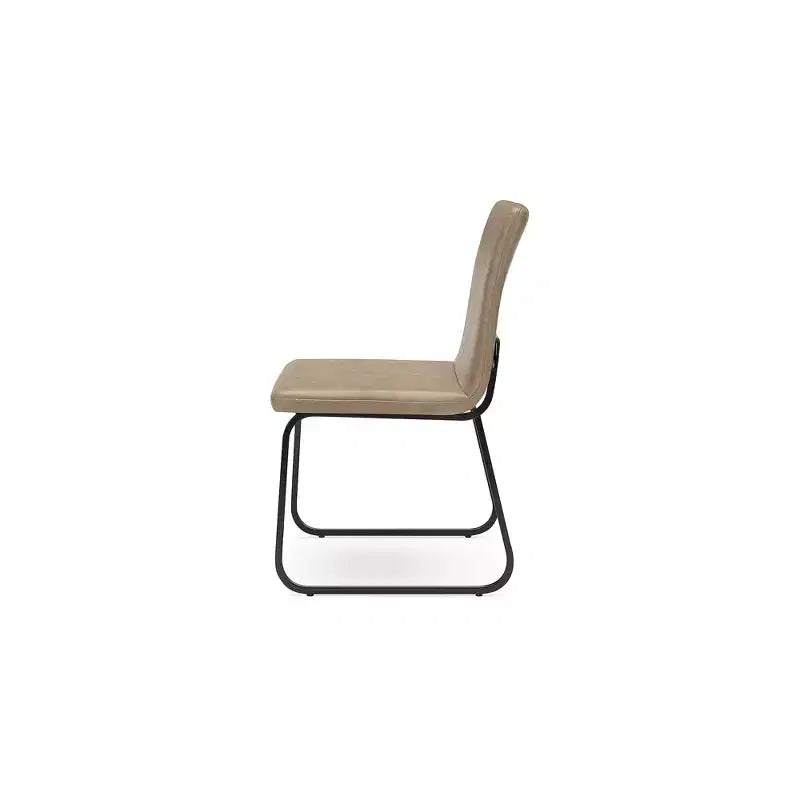 Signature Design by Ashley Pharwynn Modern Dining Chairs, Faux Leather Upholstered Set of 4, Gunmetal Frame, Toast