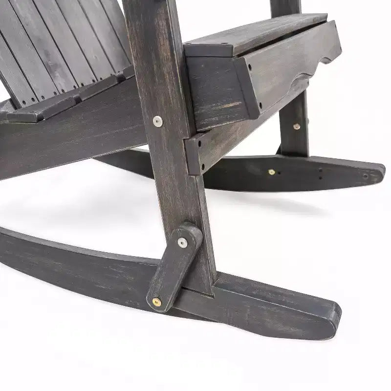 Christopher Knight Home Hermes Outdoor Acacia Wood 5 Piece Adirondack Rocking Chair and Fire Pit Set