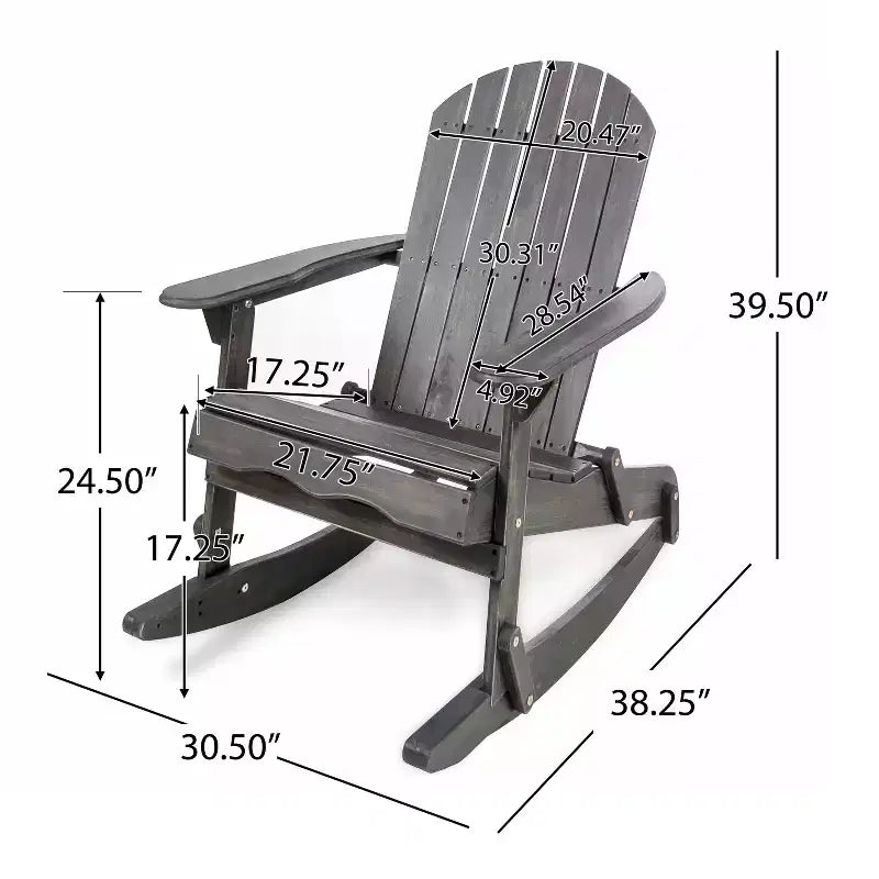 Christopher Knight Home Hermes Outdoor Acacia Wood 5 Piece Adirondack Rocking Chair and Fire Pit Set