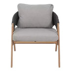 Christopher Knight Home Kaia Patio Modern Metal & Rattan Upholstered Accent Chairs with Faux Wood Finish (Set of 2)