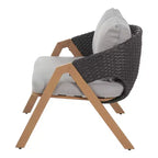 Christopher Knight Home Kaia Patio Modern Metal & Rattan Upholstered Accent Chairs with Faux Wood Finish (Set of 2)