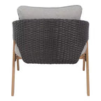 Christopher Knight Home Kaia Patio Modern Metal & Rattan Upholstered Accent Chairs with Faux Wood Finish (Set of 2)