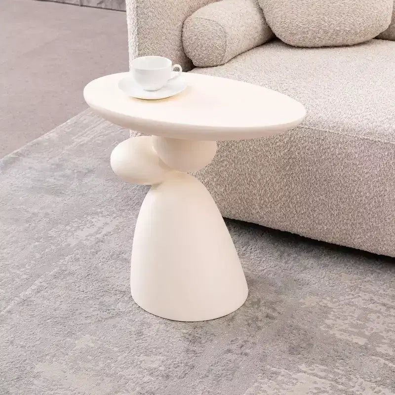 MAYEERTY Tavolino Moderno, Tavolino d'Appoggio in Fibra di Vetro con Decorazione, per Soggiorno, Camera da Letto, Camera degli Ospiti