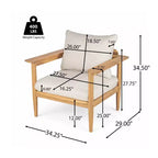 Christopher Knight Home Kari Poltrona da club da esterno in legno di acacia a doghe con cuscini resistenti all'acqua, Beige/Teak chiaro