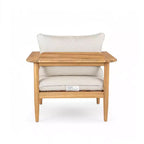 Christopher Knight Home Kari Poltrona da club da esterno in legno di acacia a doghe con cuscini resistenti all'acqua, Beige/Teak chiaro