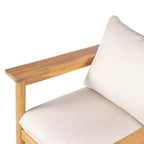 Christopher Knight Home Kari Poltrona da club da esterno in legno di acacia a doghe con cuscini resistenti all'acqua, Beige/Teak chiaro