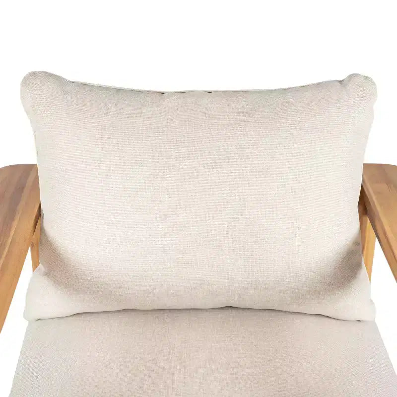 Christopher Knight Home Kari Poltrona da club da esterno in legno di acacia a doghe con cuscini resistenti all'acqua, Beige/Teak chiaro