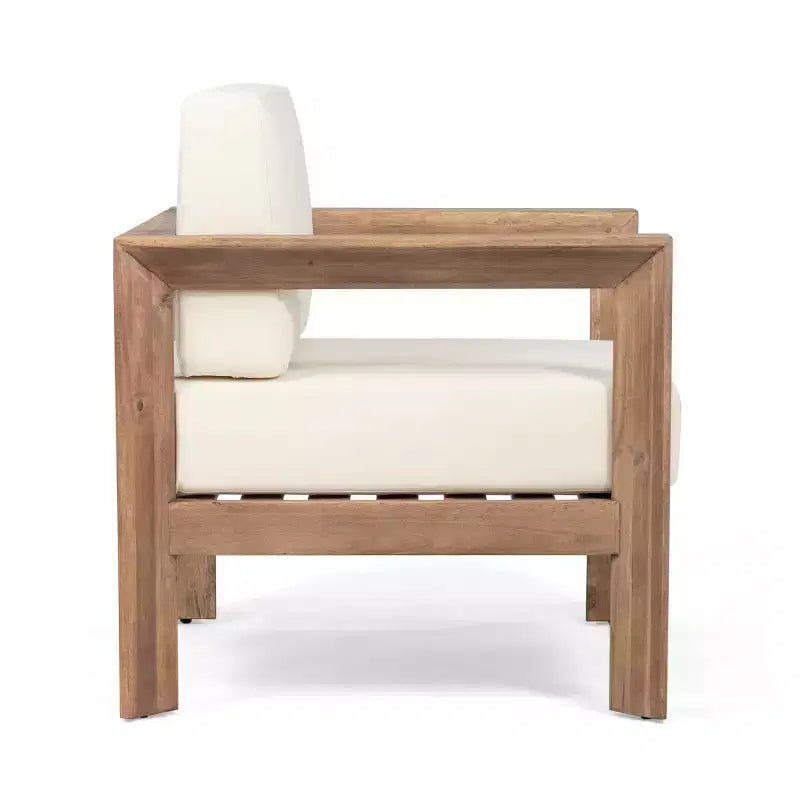 Christopher Knight Home Genser Outdoor Acacia Wood Club Chair with Water-Resistant Cushions
