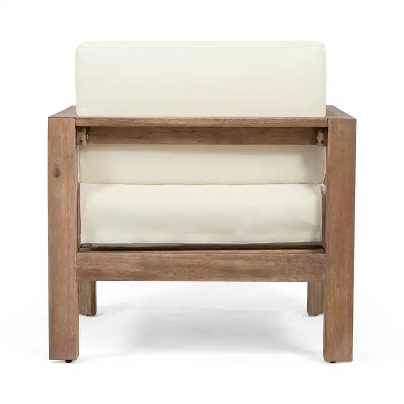 Christopher Knight Home Genser Outdoor Acacia Wood Club Chair with Water-Resistant Cushions