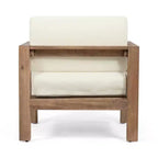 Christopher Knight Home Genser Outdoor Acacia Wood Club Chair with Water-Resistant Cushions