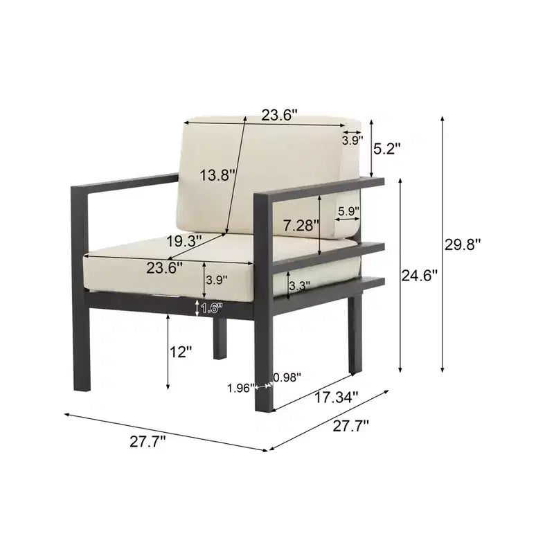 Christopher Knight Home Adair Modern Outdoor Aluminum Upholstered Club Chair, Beige