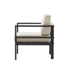 Christopher Knight Home Adair Modern Outdoor Aluminum Upholstered Club Chair, Beige