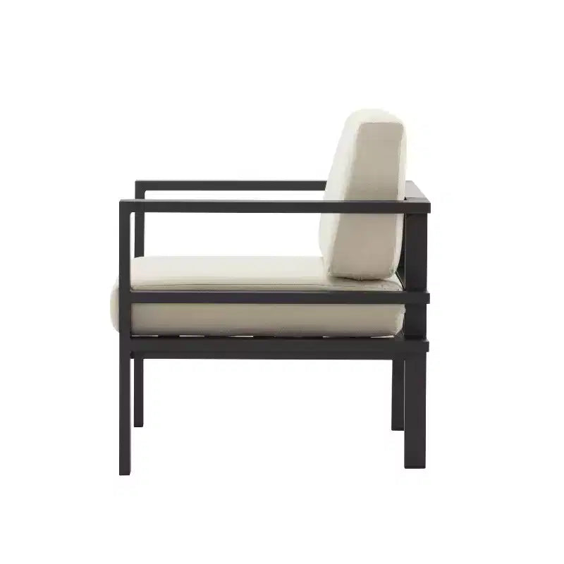 Christopher Knight Home Adair Modern Outdoor Aluminum Upholstered Club Chair, Beige