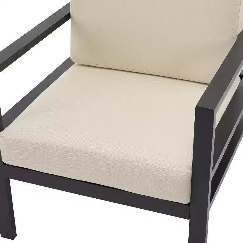 Christopher Knight Home Adair Modern Outdoor Aluminum Upholstered Club Chair, Beige