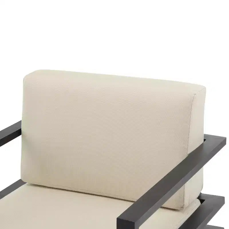 Christopher Knight Home Adair Modern Outdoor Aluminum Upholstered Club Chair, Beige