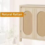 Credenza moderna con ripiano regolabile, ante in vetro, piccolo mobile console con contenitore, per soggiorno, sala da pranzo
