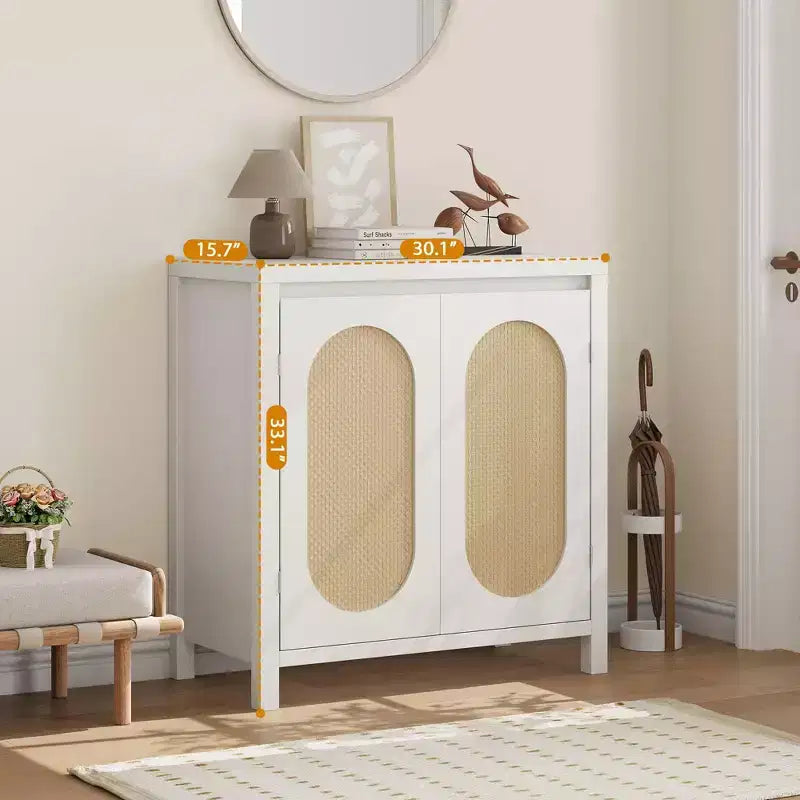 Credenza moderna con ripiano regolabile, ante in vetro, piccolo mobile console con contenitore, per soggiorno, sala da pranzo