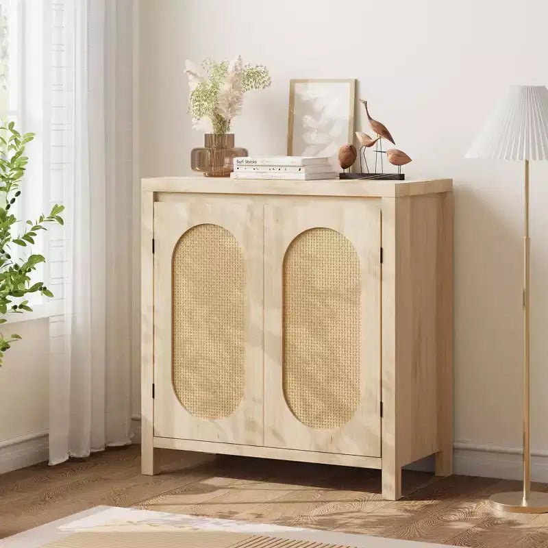 Credenza moderna con ripiano regolabile, ante in vetro, piccolo mobile console con contenitore, per soggiorno, sala da pranzo