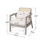 Christopher Knight Home Terry Patio Rustico Sedia Club in Legno di Acacia con Cuscini Idrorepellenti