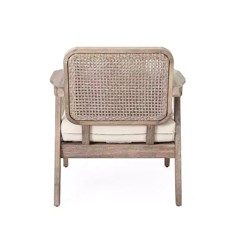 Christopher Knight Home Terry Patio Rustico Sedia Club in Legno di Acacia con Cuscini Idrorepellenti