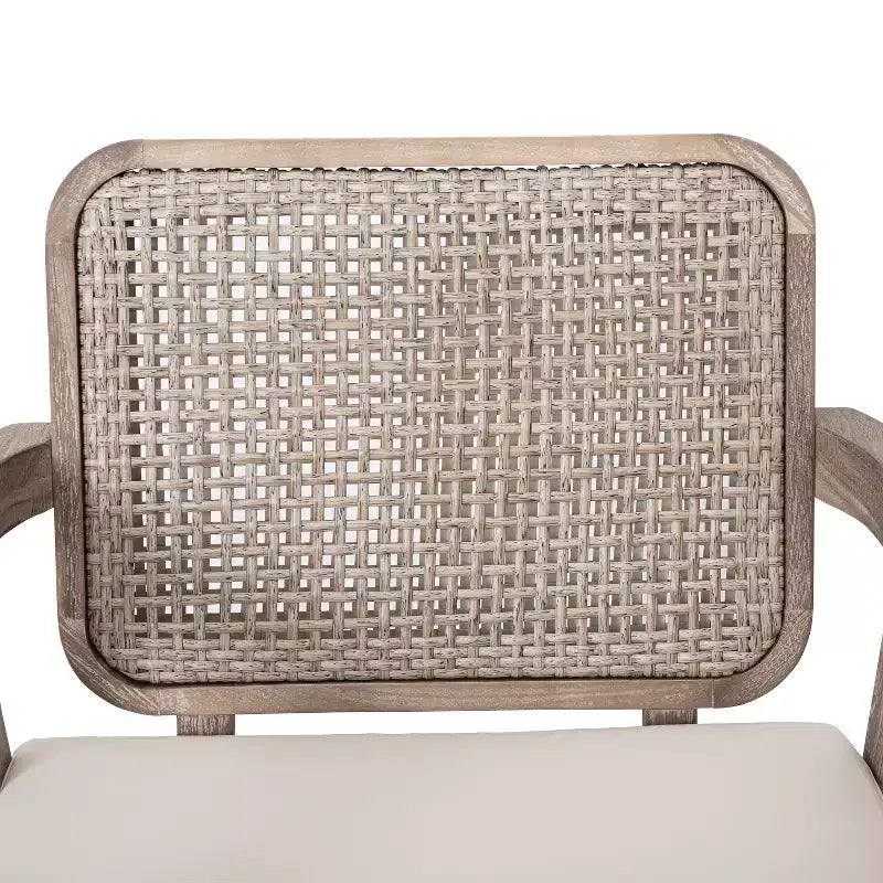 Christopher Knight Home Terry Patio Rustico Sedia Club in Legno di Acacia con Cuscini Idrorepellenti