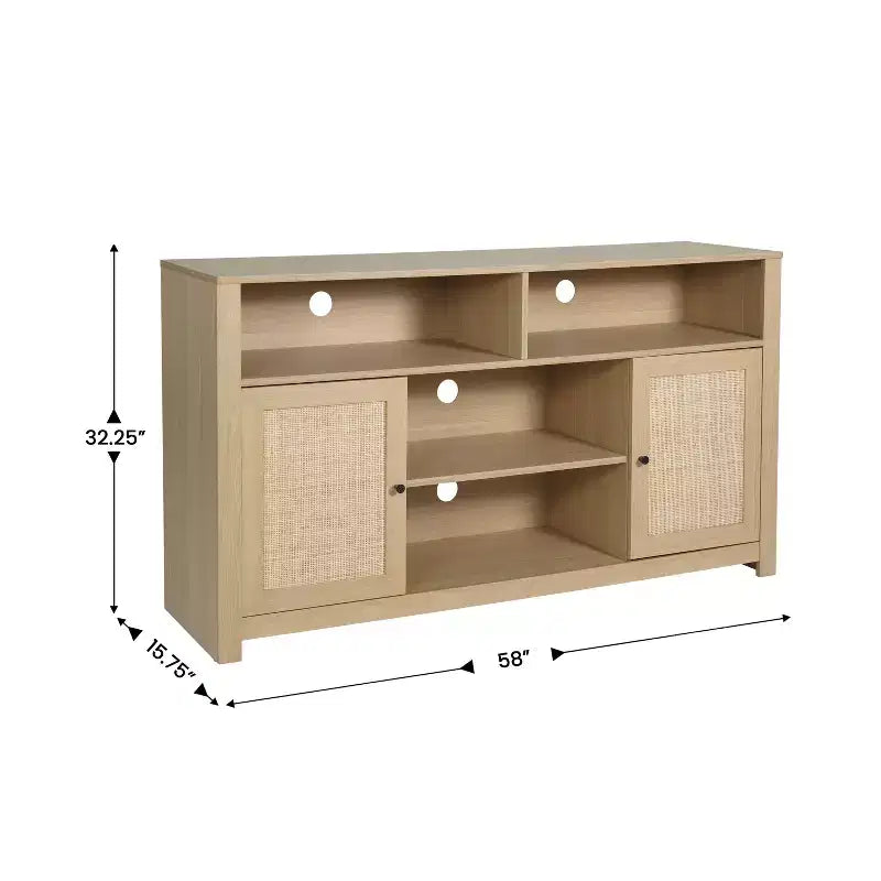 Flash Furniture Malaki Mid-Century Modern Buffet Sideboard with 2 Soft Close Doors and Adjustable Center Shelf, TV Stand for up to 65 TV's