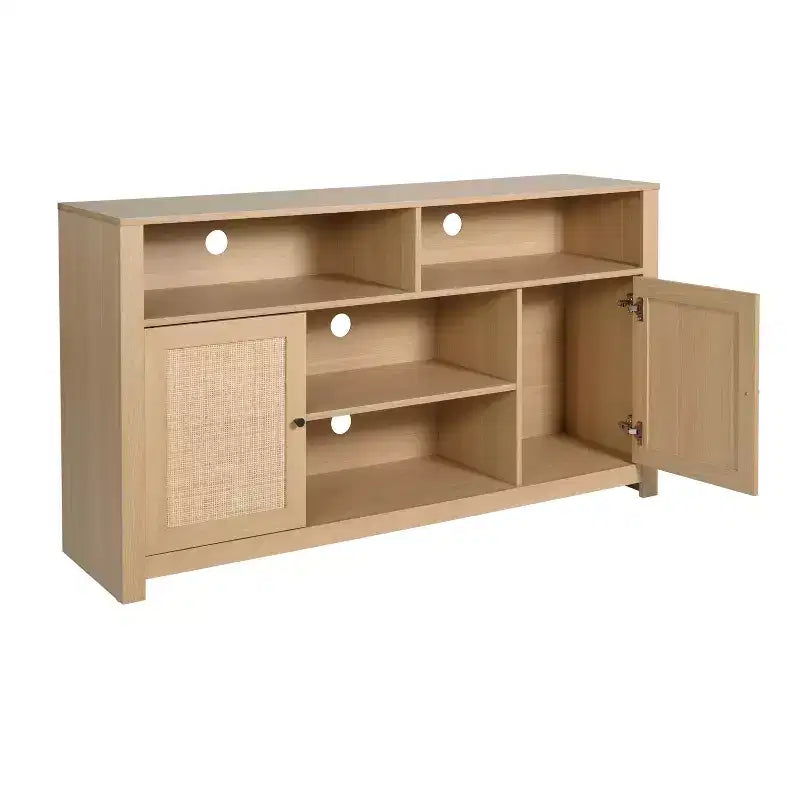 Flash Furniture Malaki Mid-Century Modern Buffet Sideboard with 2 Soft Close Doors and Adjustable Center Shelf, TV Stand for up to 65 TV's