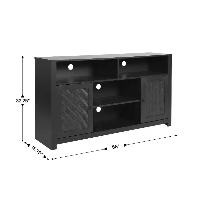 Flash Furniture Malaki Mid-Century Modern Buffet Sideboard with 2 Soft Close Doors and Adjustable Center Shelf, TV Stand for up to 65 TV's