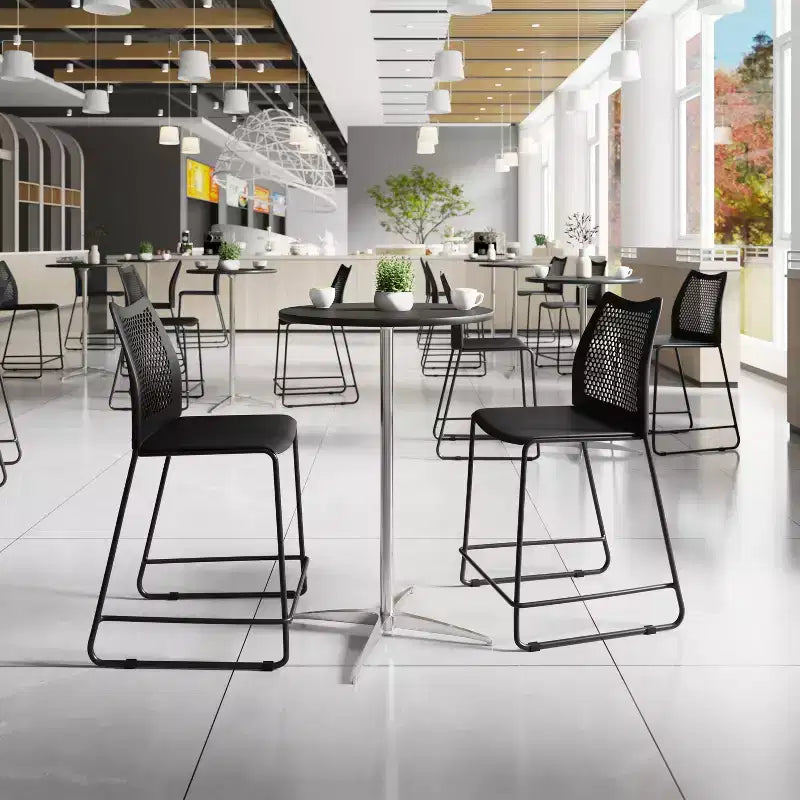 Flash Furniture 3 Pack Hercules Stackable Counter Stool with Air-Vent Back and Powder Coated Sled Base
