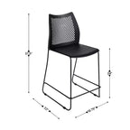 Flash Furniture 3 Pack Hercules Stackable Counter Stool with Air-Vent Back and Powder Coated Sled Base