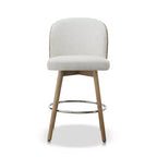 Jennifer Taylor Home Tomlin Sgabelli da bancone girevoli imbottiti in Boucle bianco sporco, 26,5", set da 2
