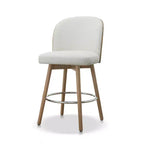 Jennifer Taylor Home Tomlin Sgabelli da bancone girevoli imbottiti in Boucle bianco sporco, 26,5", set da 2