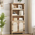 5 Tier Storage Cabinet, Tall Bookshelf, Bookcases and Bookshelves with Doors, 5 Tier Storage Cabinet for Home, Office, Living Room