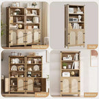 5 Tier Storage Cabinet, Tall Bookshelf, Bookcases and Bookshelves with Doors, 5 Tier Storage Cabinet for Home, Office, Living Room